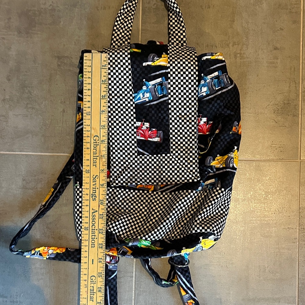 Checkered Racing Car Women's Backpack - Picture 6 of 9